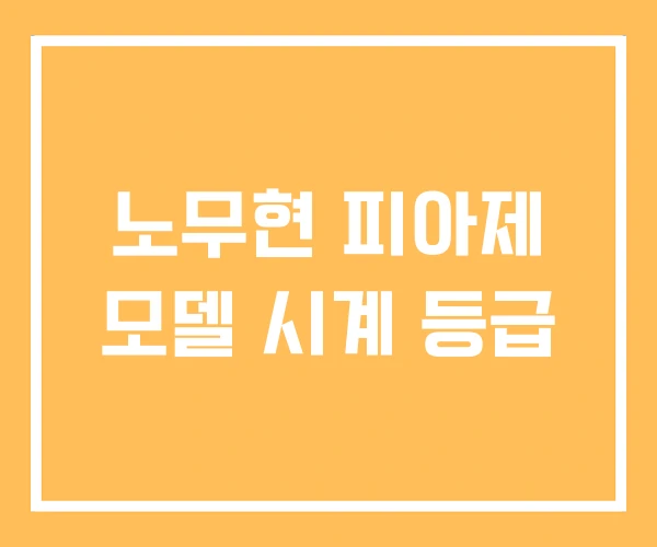 노무현 피아제 모델 시계 등급 노무현 피아제 모델 시계 등급