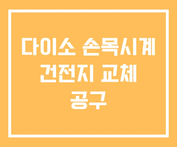 다이소 손목시계 건전지 교체 공구 다이소 손목시계 건전지 교체 공구