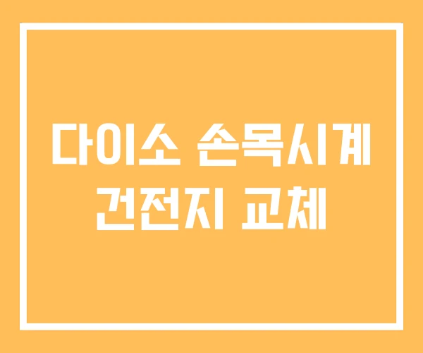 다이소 손목시계 건전지 교체 다이소 손목시계 건전지 교체