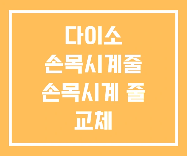 다이소 손목시계줄 손목시계 줄 교체 다이소 손목시계줄 손목시계 줄 교체