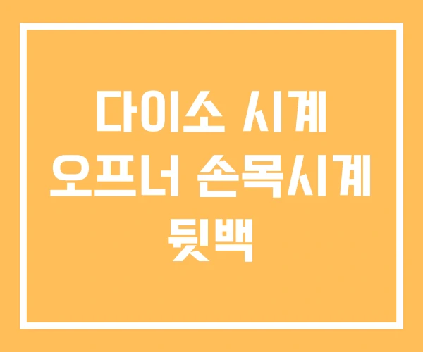 다이소 시계 오프너 손목시계 뒷백 다이소 시계 오프너 손목시계 뒷백