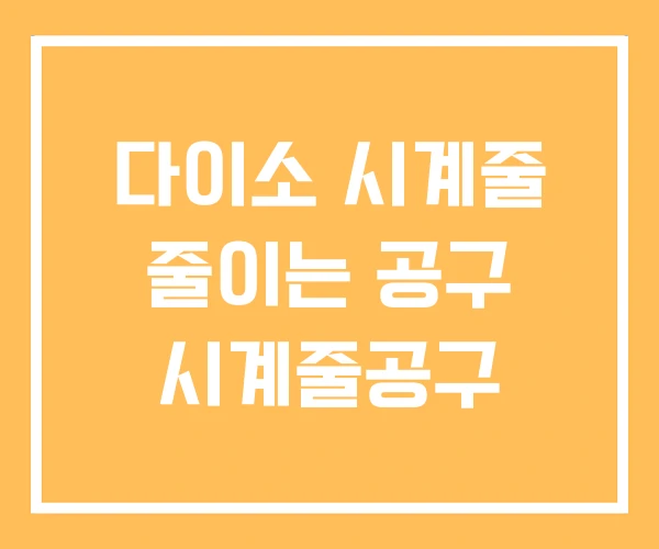 다이소 시계줄 줄이는 공구 시계줄공구