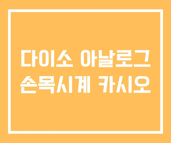 다이소 아날로그 손목시계 카시오