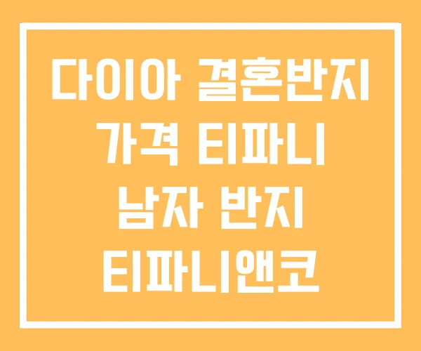 다이아 결혼반지 가격 티파니 남자 반지 티파니앤코