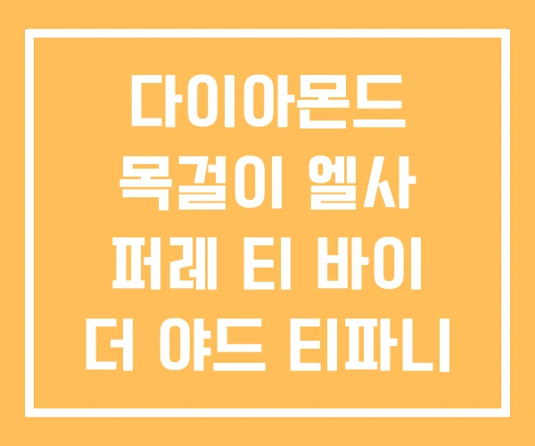 다이아몬드 목걸이 엘사 퍼레 티 바이 더 야드 티파니 다이아몬드 목걸이 엘사 퍼레 티 바이 더 야드 티파니