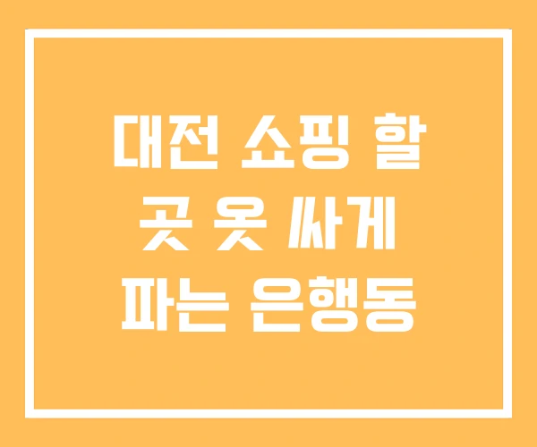 대전 쇼핑 할 곳 옷 싸게 파는 은행동 대전 쇼핑 할 곳 옷 싸게 파는 은행동