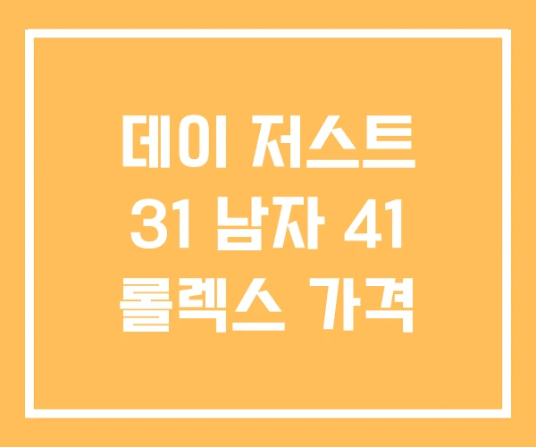 데이 저스트 31 남자 41 롤렉스 가격 데이 저스트 31 남자 41 롤렉스 가격