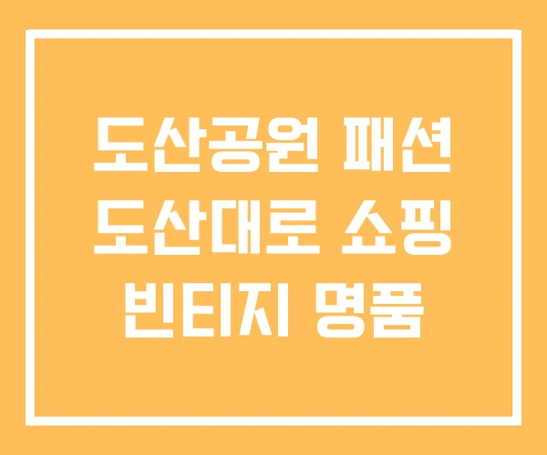 도산공원 패션 도산대로 쇼핑 빈티지 명품 도산공원 패션 도산대로 쇼핑 빈티지 명품