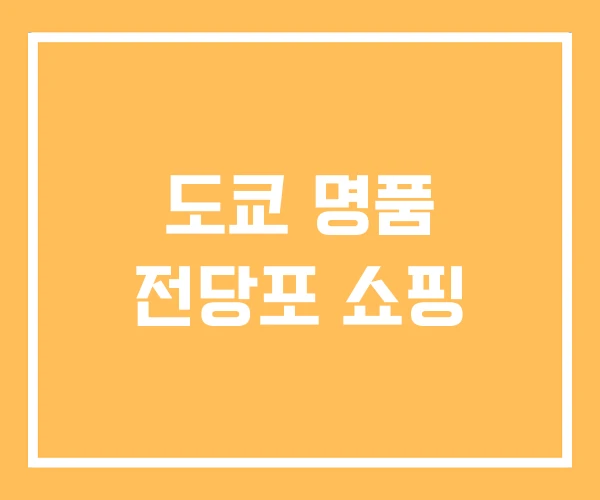 도쿄 명품 전당포 쇼핑 도쿄 명품 전당포 쇼핑