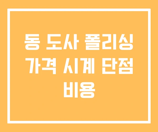 동 도사 폴리싱 가격 시계 단점 비용 동 도사 폴리싱 가격 시계 단점 비용