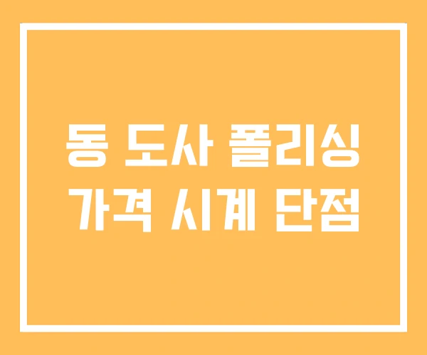 동 도사 폴리싱 가격 시계 단점 동 도사 폴리싱 가격 시계 단점