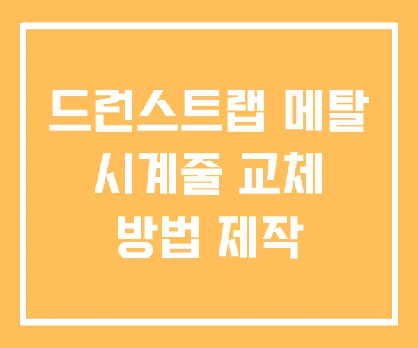드런스트랩 메탈 시계줄 교체 방법 제작 드런스트랩 메탈 시계줄 교체 방법 제작