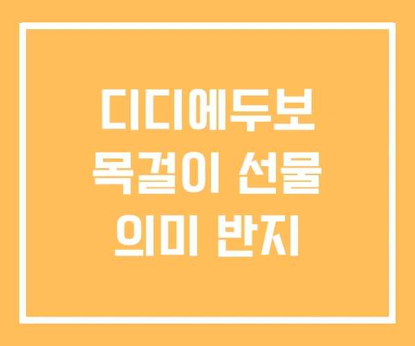 디디에두보 목걸이 선물 의미 반지 디디에두보 목걸이 선물 의미 반지
