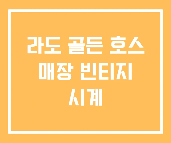 라도 골든 호스 매장 빈티지 시계