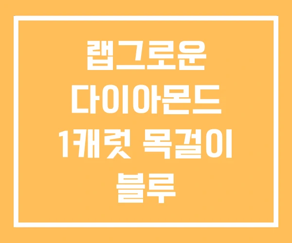 랩그로운 다이아몬드 1캐럿 목걸이 블루 랩그로운 다이아몬드 1캐럿 목걸이 블루