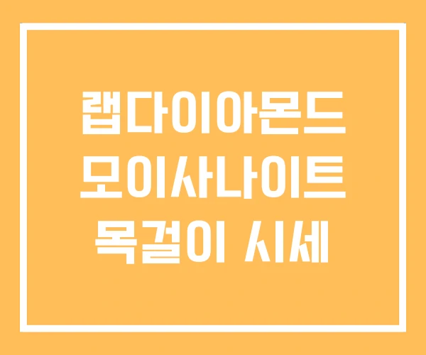 랩다이아몬드 모이사나이트 목걸이 시세 랩다이아몬드 모이사나이트 목걸이 시세