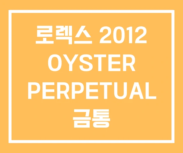 로렉스 2012 OYSTER PERPETUAL 금통