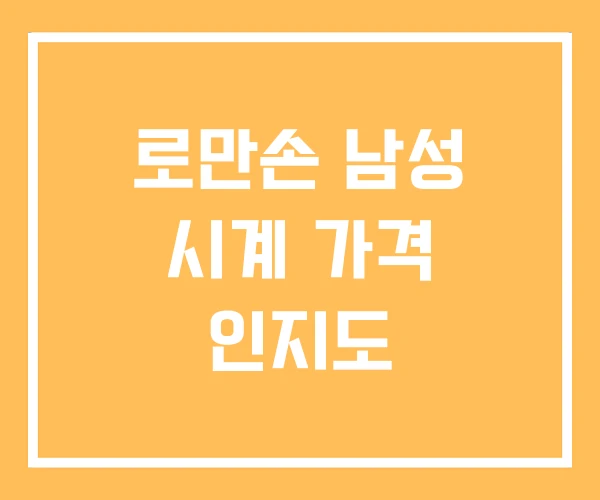 로만손 남성 시계 가격 인지도 로만손 남성 시계 가격 인지도