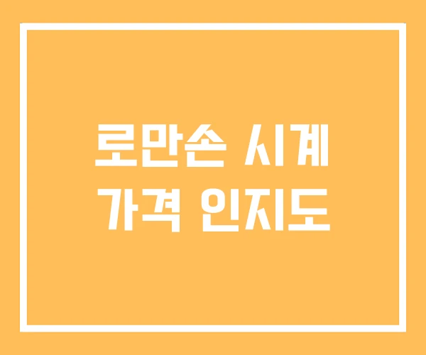 로만손 시계 가격 인지도 로만손 시계 가격 인지도