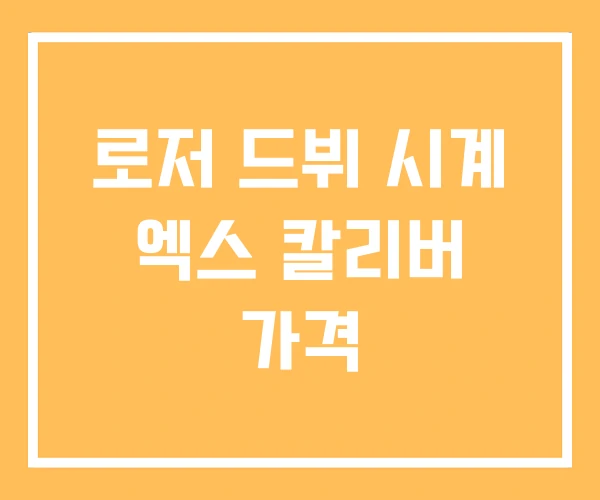 로저 드뷔 시계 엑스 칼리버 가격