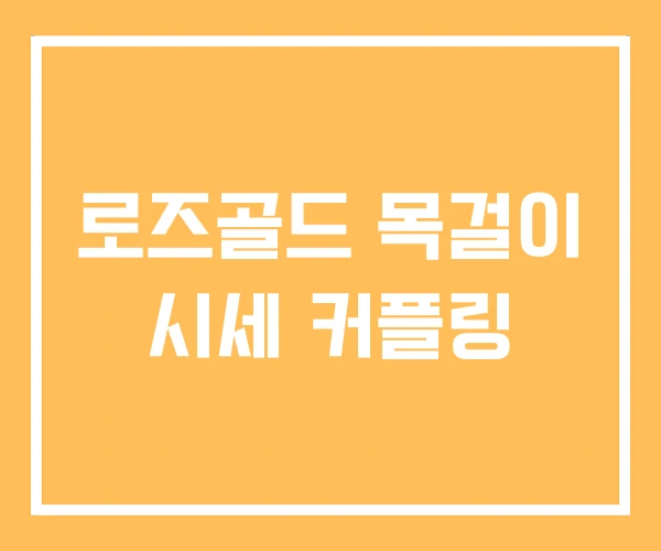 로즈골드 목걸이 시세 커플링 로즈골드 목걸이 시세 커플링