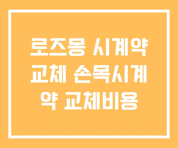 로즈몽 시계약 교체 손목시계 약 교체비용 로즈몽 시계약 교체 손목시계 약 교체비용