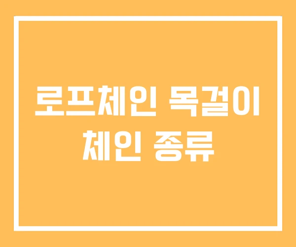 로프체인 목걸이 체인 종류 로프체인 목걸이 체인 종류