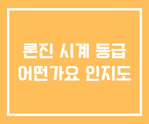 론진 시계 등급 어떤가요 인지도 론진 시계 등급 어떤가요 인지도
