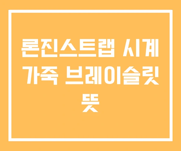 론진스트랩 시계 가죽 브레이슬릿 뜻 론진스트랩 시계 가죽 브레이슬릿 뜻