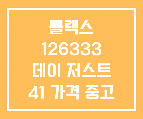 롤렉스 126333 데이 저스트 41 가격 중고 롤렉스 126333 데이 저스트 41 가격 중고