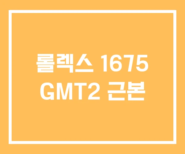 롤렉스 1675 GMT2 근본 롤렉스 1675 GMT2 근본