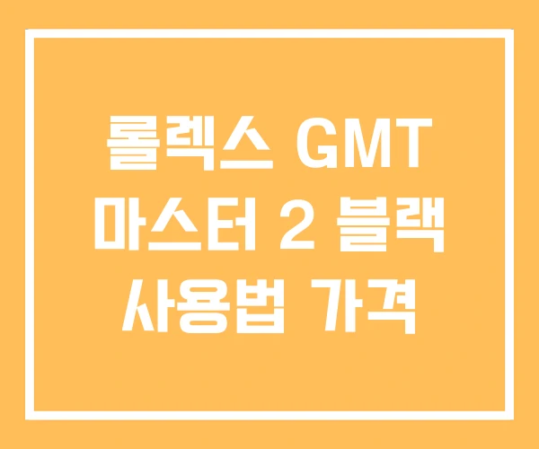 롤렉스 GMT 마스터 2 블랙 사용법 가격 롤렉스 GMT 마스터 2 블랙 사용법 가격
