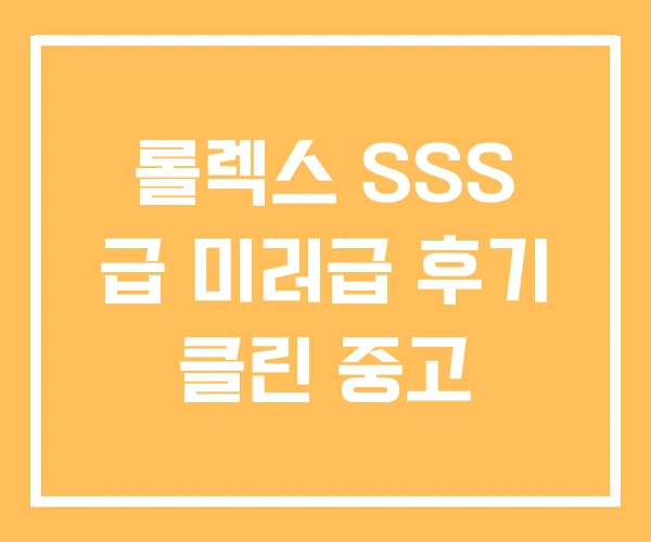 롤렉스 SSS 급 미러급 후기 클린 중고 롤렉스 SSS 급 미러급 후기 클린 중고