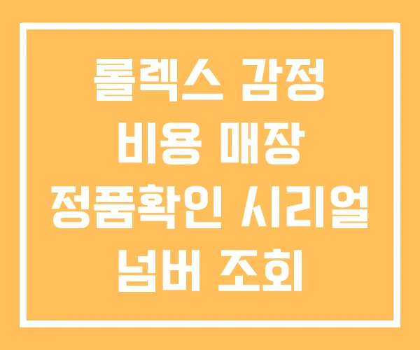 롤렉스 감정 비용 매장 정품확인 시리얼 넘버 조회 롤렉스 감정 비용 매장 정품확인 시리얼 넘버 조회