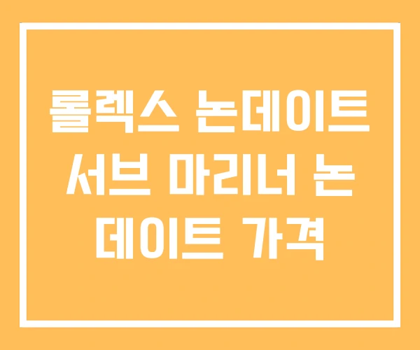 롤렉스 논데이트 서브 마리너 논 데이트 가격