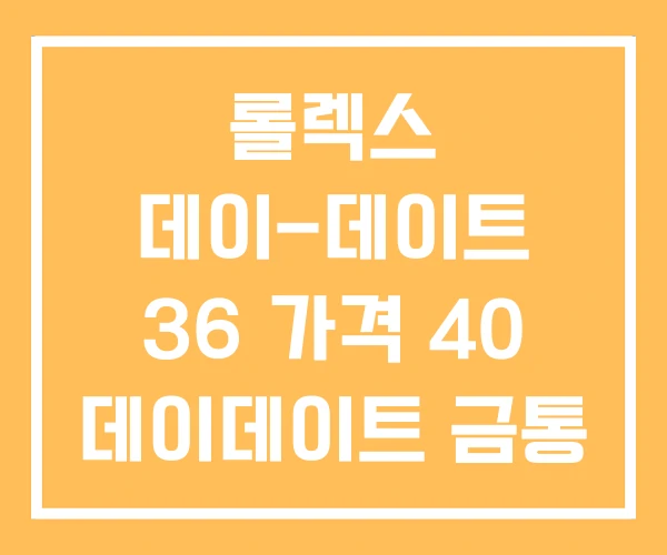 롤렉스 데이-데이트 36 가격 40 데이데이트 금통