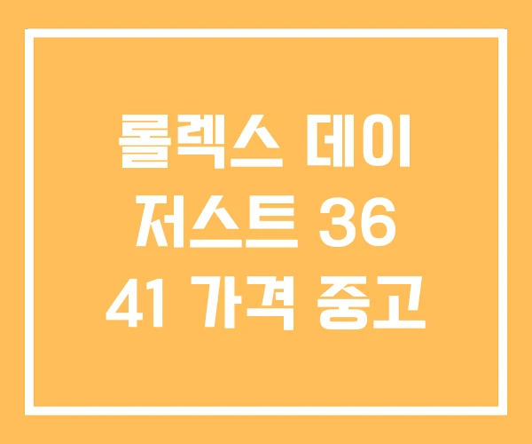 롤렉스 데이 저스트 36 41 가격 중고