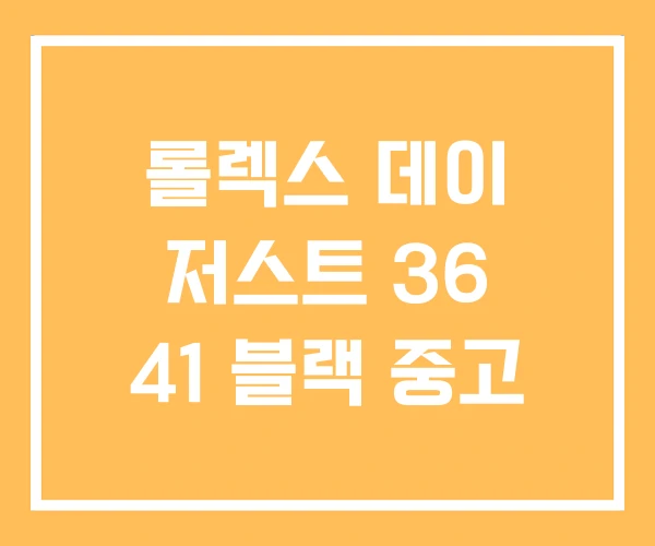 롤렉스 데이 저스트 36 41 블랙 중고 롤렉스 데이 저스트 36 41 블랙 중고