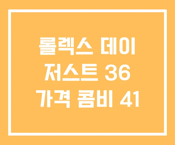 롤렉스 데이 저스트 36 가격 콤비 41
