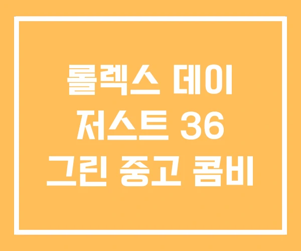롤렉스 데이 저스트 36 그린 중고 콤비 롤렉스 데이 저스트 36 그린 중고 콤비