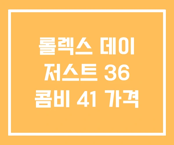 롤렉스 데이 저스트 36 콤비 41 가격 롤렉스 데이 저스트 36 콤비 41 가격