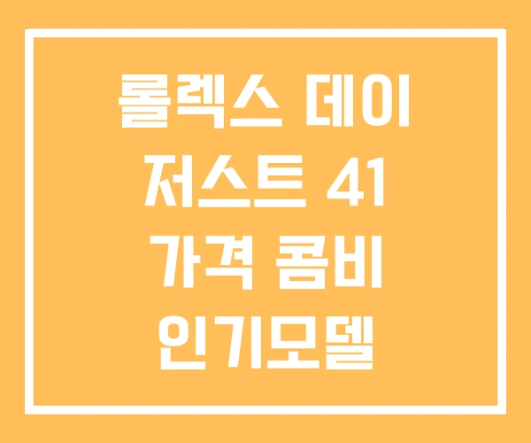 롤렉스 데이 저스트 41 가격 콤비 인기모델