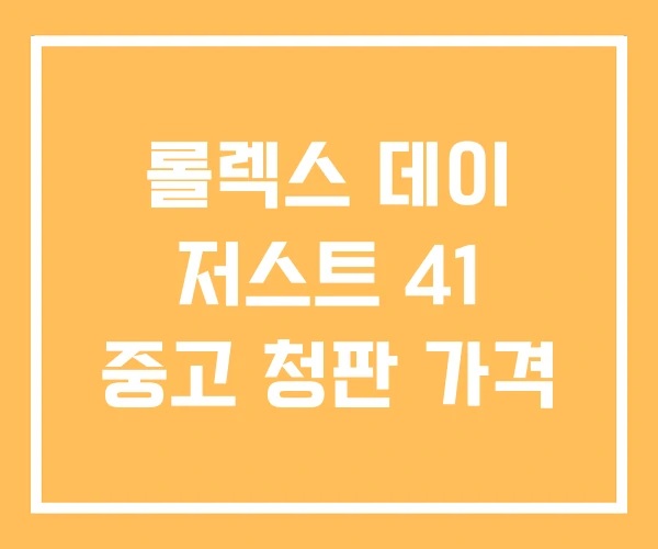 롤렉스 데이 저스트 41 중고 청판 가격 롤렉스 데이 저스트 41 중고 청판 가격