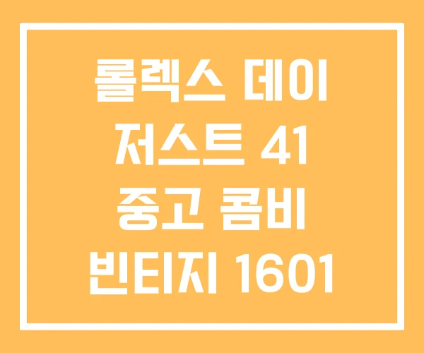 롤렉스 데이 저스트 41 중고 콤비 빈티지 1601