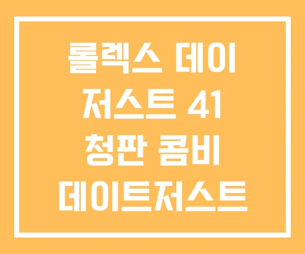 롤렉스 데이 저스트 41 청판 콤비 데이트저스트 가격 롤렉스 데이 저스트 41 청판 콤비 데이트저스트 가격