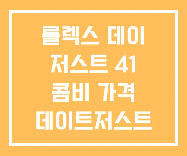 롤렉스 데이 저스트 41 콤비 가격 데이트저스트