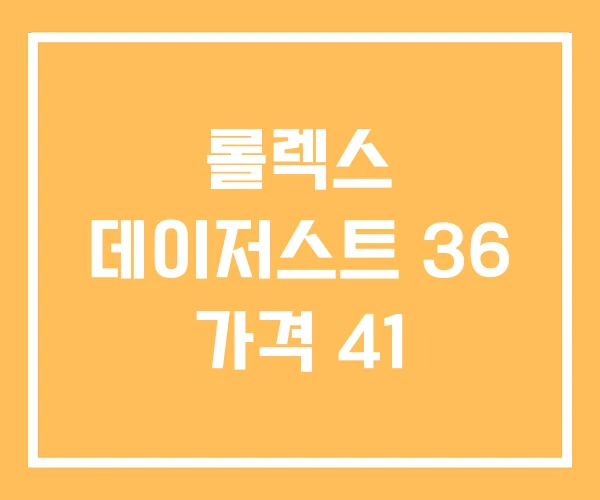 롤렉스 데이저스트 36 가격 41