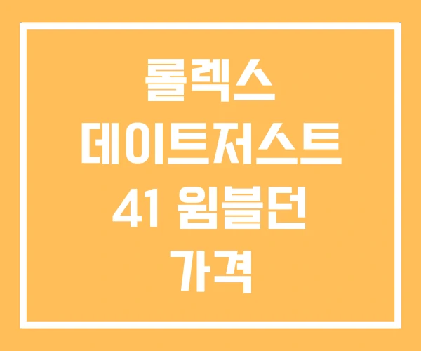 롤렉스 데이트저스트 41 윔블던 가격