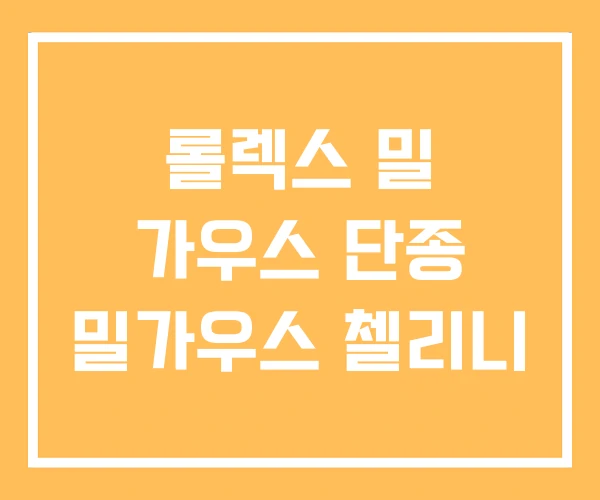 롤렉스 밀 가우스 단종 밀가우스 첼리니