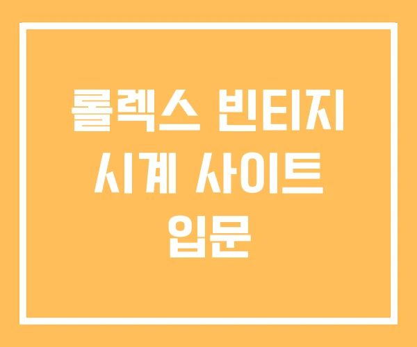 롤렉스 빈티지 시계 사이트 입문 롤렉스 빈티지 시계 사이트 입문